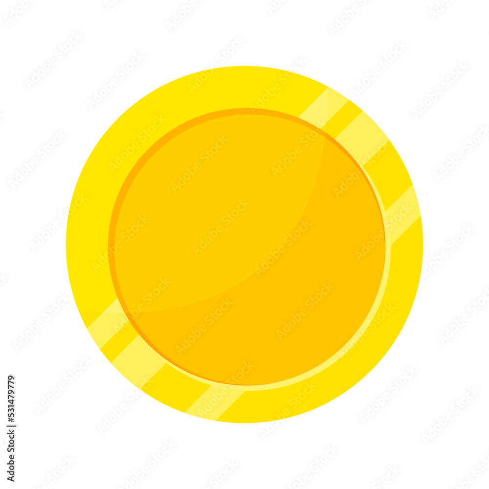 Gold coin flat icon. Money symbol. 
Vector illustration cartoon flat icon isolated on white background.