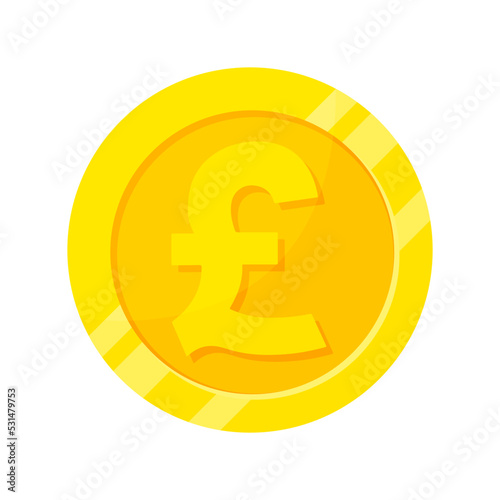 llustration of Pound, coin Concept of internet currency logo.
Vector illustration cartoon flat icon isolated on white background.