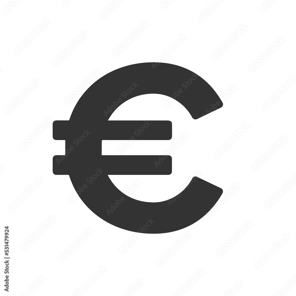 Euro currency symbol flat icon for apps and websites. Vector illustration  icon isolated on white background.