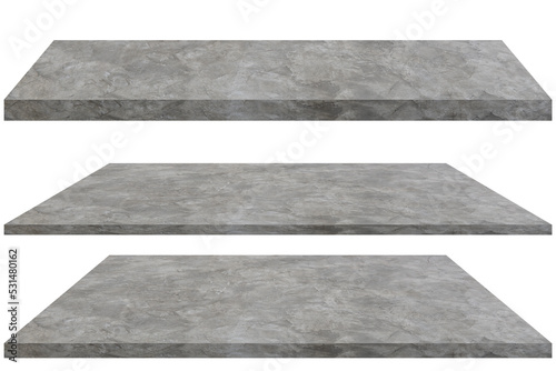 Perspective cement  or concrete shelf for products i