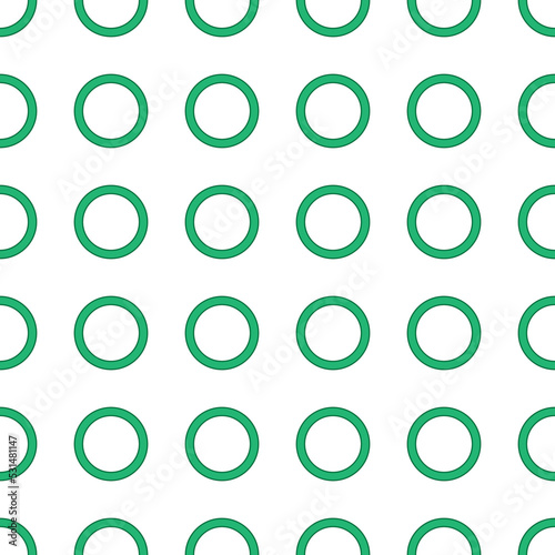 Seamless polka dot pattern for your design. Vector seamless pattern with green rings. Baby background