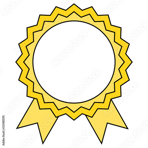 gold medal with ribbon
