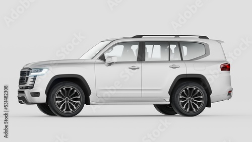 3D rendering of a brand-less generic SUV concept car 