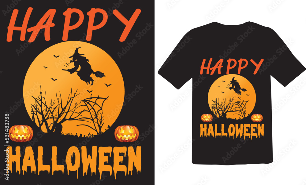 Happy Halloween t-shirt design. Happy Halloween t-shirt design.