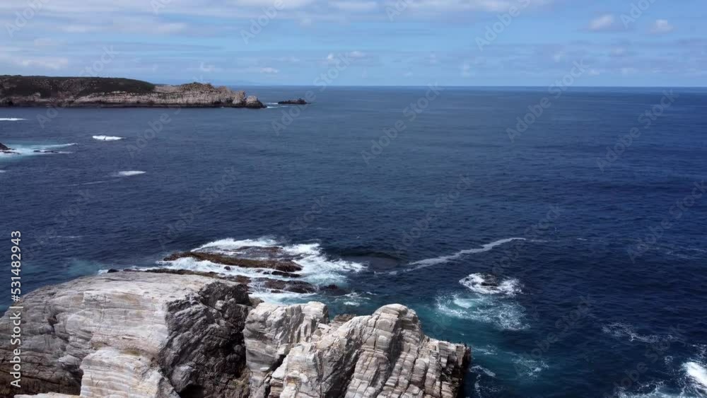 Landscape coastal in Cantabrian sea, aerial view Landscape coastal in Cantabrian sea, aerial view