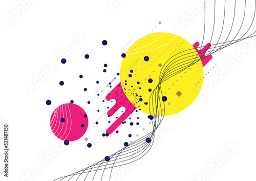 abstract geometric background design,wireframe and dot nano technology, internet communication vector
