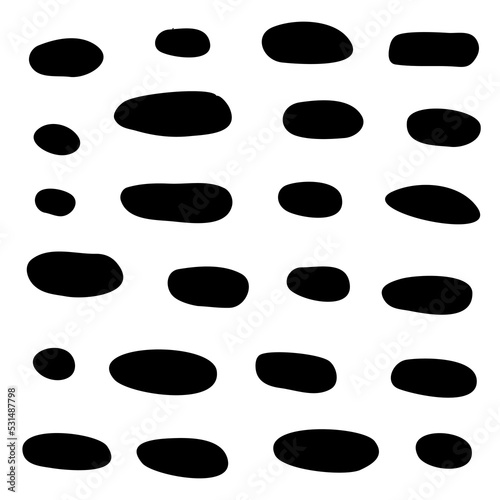 Abstract doodle pattern with hand drawn oval spots.