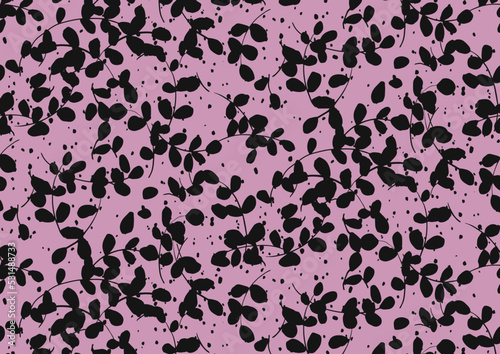 leaf silhouette seamless pattern (ready to print)