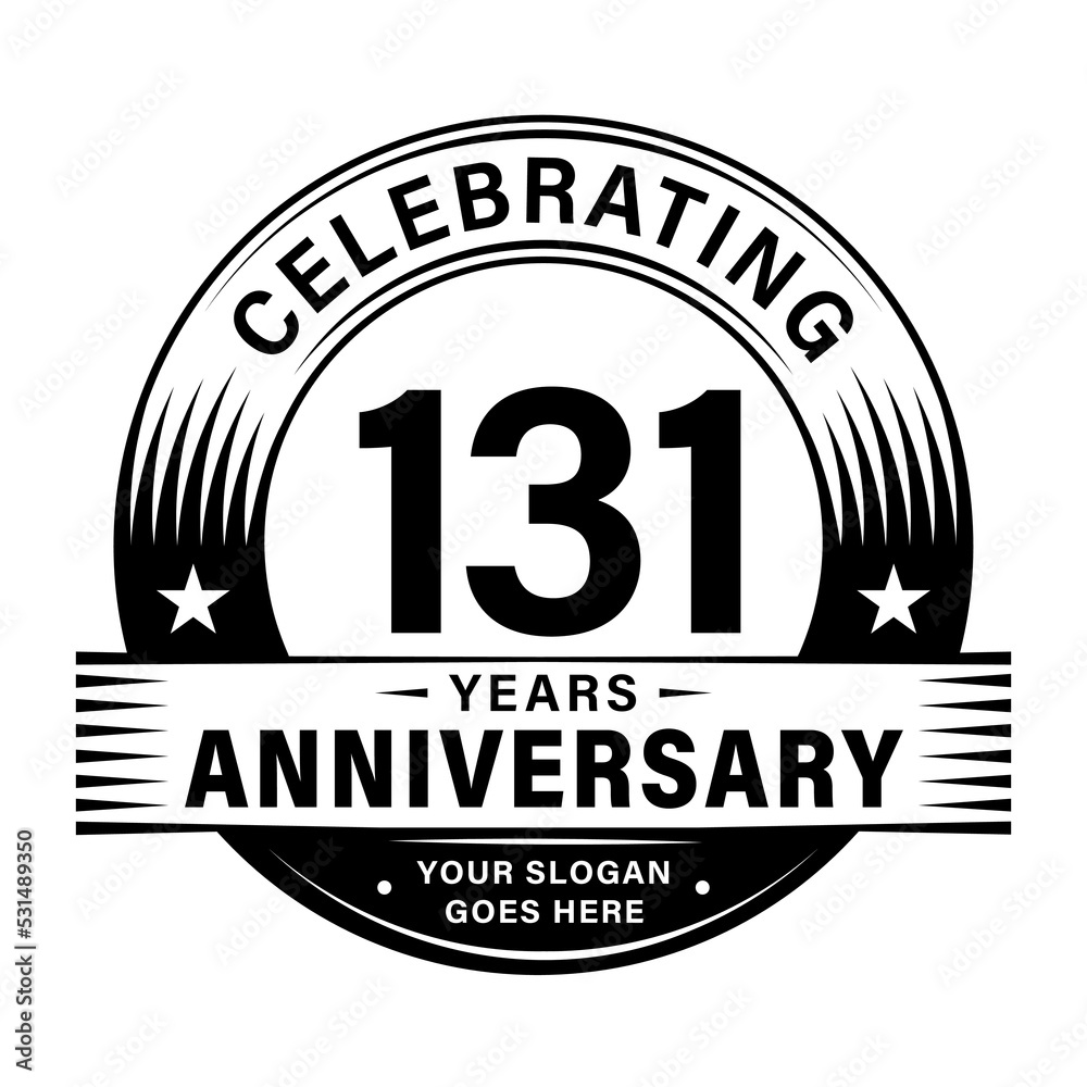 131 years anniversary celebration design template. 131st logo vector illustrations. 131 years anniversary celebration design template. 131st logo vector illustrations.