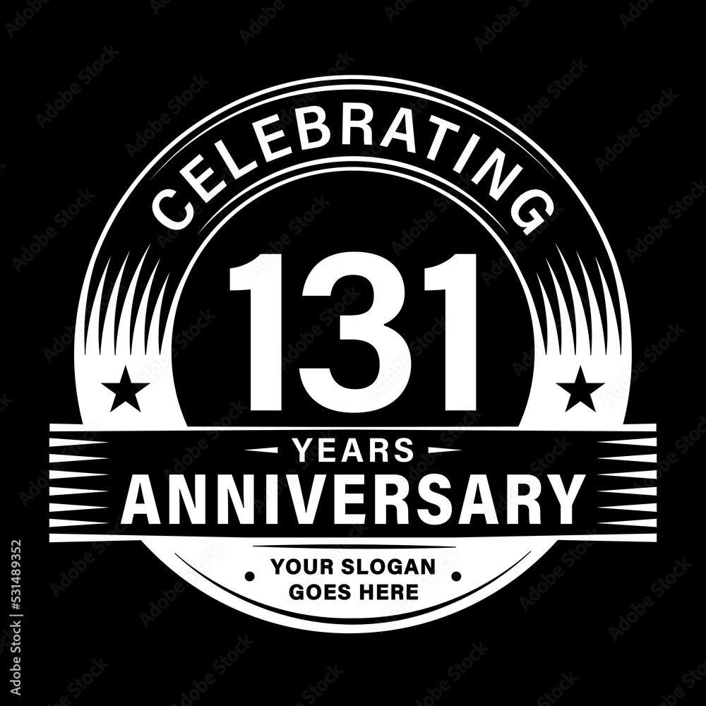 131 years anniversary celebration design template. 131st logo vector illustrations. 131 years anniversary celebration design template. 131st logo vector illustrations.