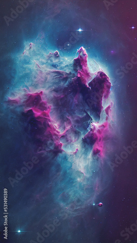 Valokuva Abstract nebula in outer space and galaxies background suitable for a mobile screen, phone desktop