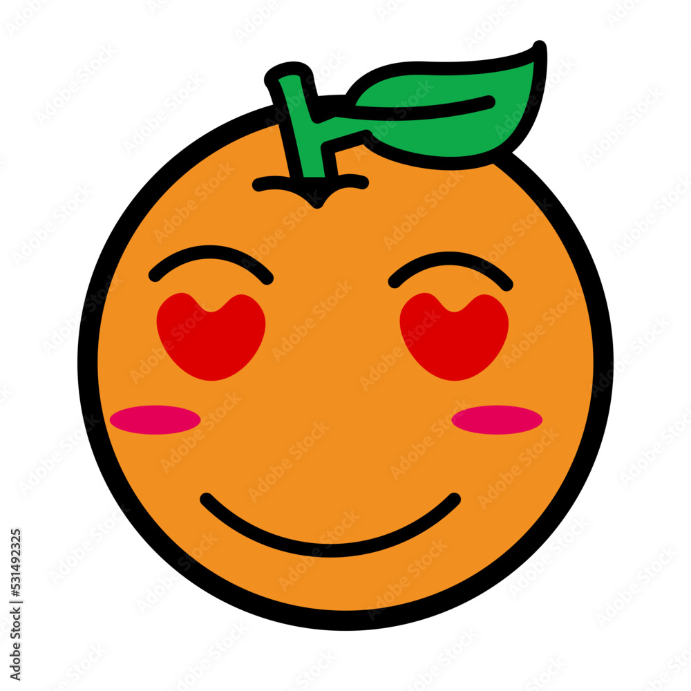 Obraz premium Orange Fruit Sticker Design