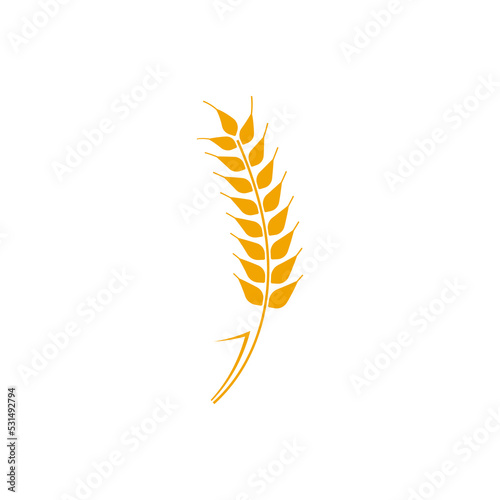 Wheat wreaths logo. Wheat ear icon. Vector agriculture ears symbol.