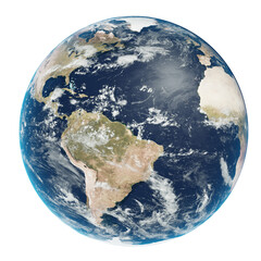 Planet Earth clouds. Elements of this image furnished by NASA. 3d rendering. Transparent background.