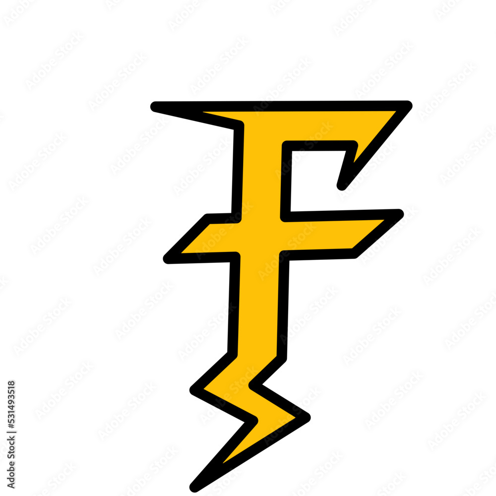 Obraz premium Thunder storm font design, alphabet leters vector illustration, Alphabet style, Alphabet Line Fonts, Thunder flash Storm