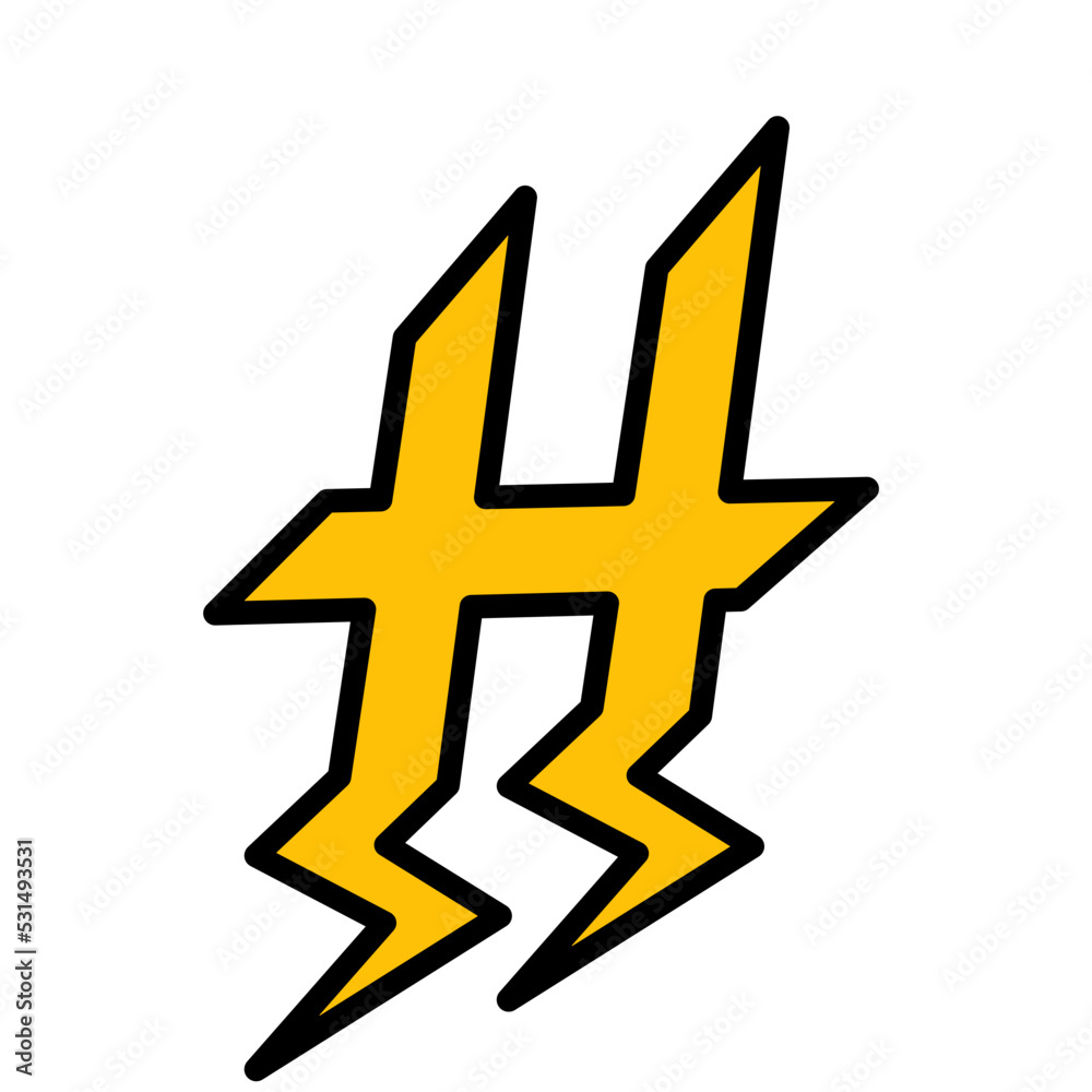 Fototapeta premium Thunder storm font design, alphabet leters vector illustration, Alphabet style, Alphabet Line Fonts, Thunder flash Storm