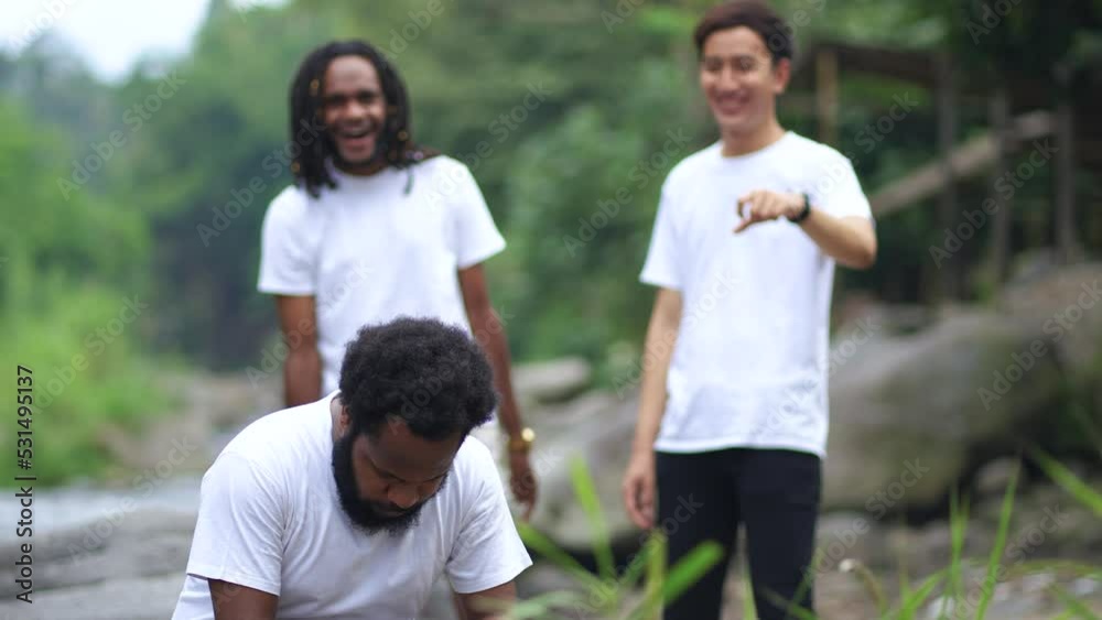 A Sad Man Getting Bullied by Two of His Friend A Sad Man Getting Bullied by Two of His Friend