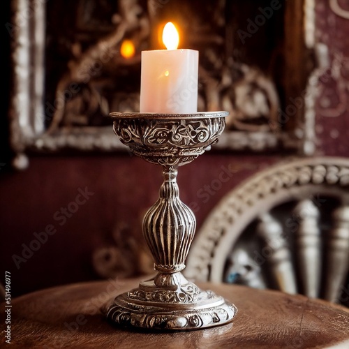 Antique silver Candle photo