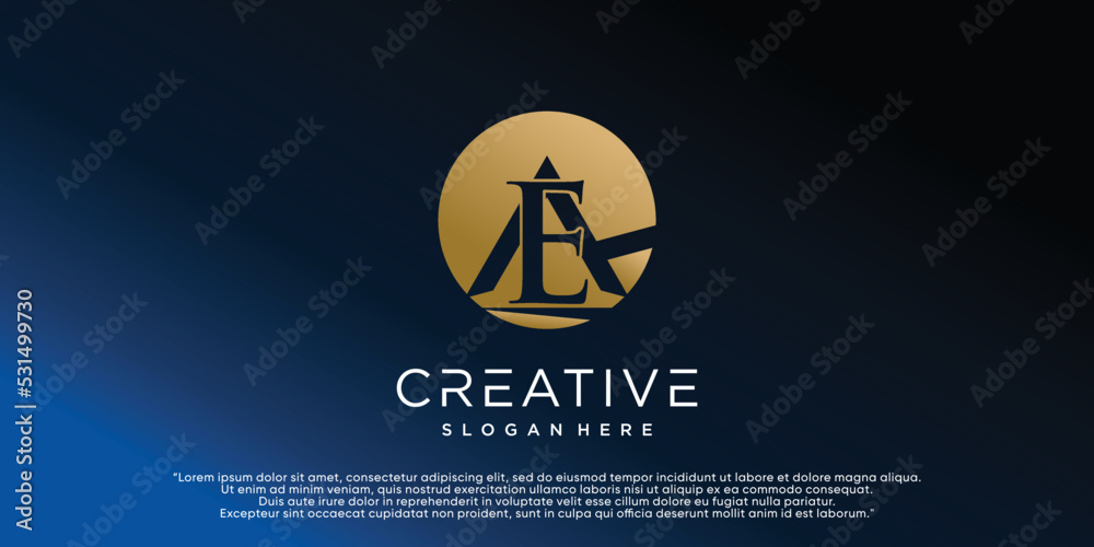 Letter E and A logo design template icon for business Premium Vector ...