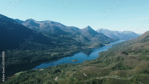 Wallpaper Mural Drone shot of the West Highland Way in Scotland. Loch leven.  Torontodigital.ca