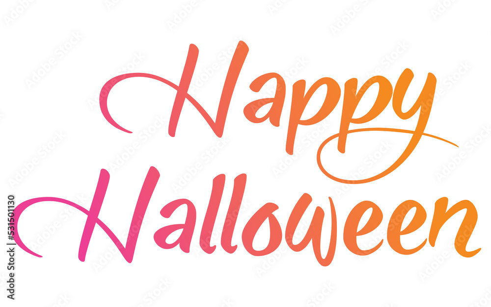 Gradient pink to orange isolated word HAPPY HALLOWEEN Gradient pink to orange isolated word HAPPY HALLOWEEN