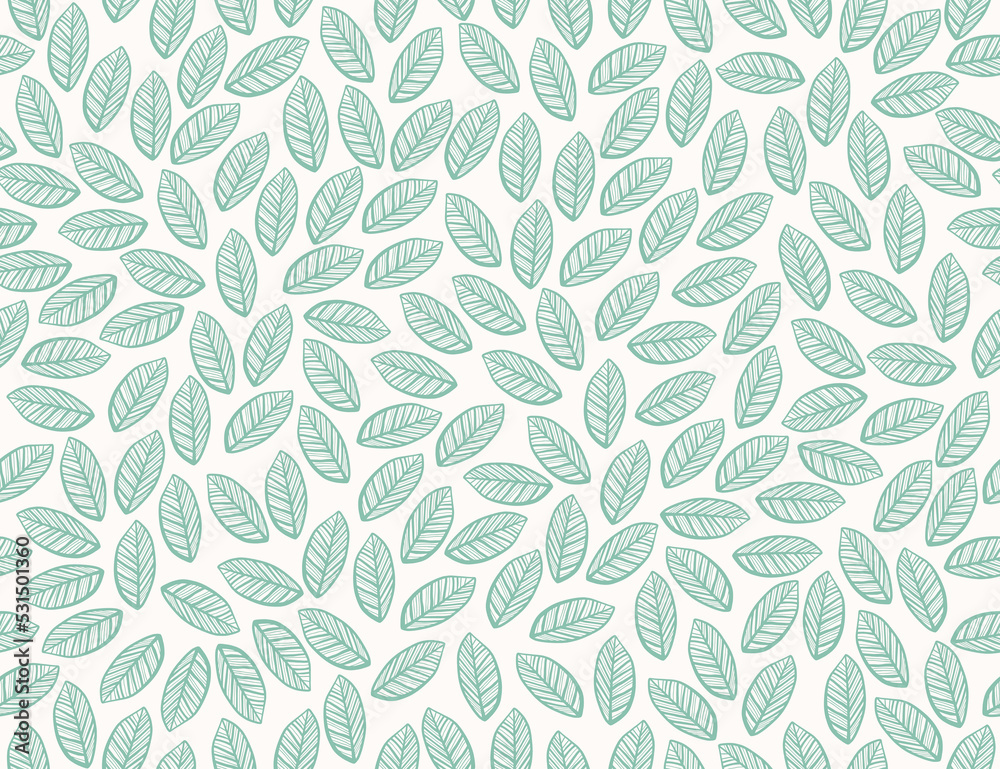 Leaves Pattern. Endless Background. Seamless Leaves Pattern. Endless Background. Seamless