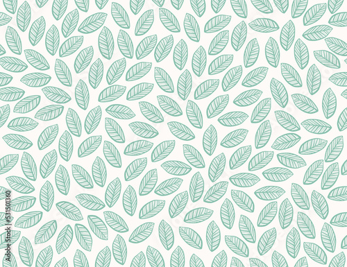 Leaves Pattern. Endless Background. Seamless