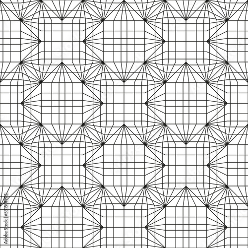 Luxury texture with intersecting lines. Geometric seamless pattern in outline style. Abstract polygonal shapes wrapping background. Crossing lines on white. EPS8 vector illustration.