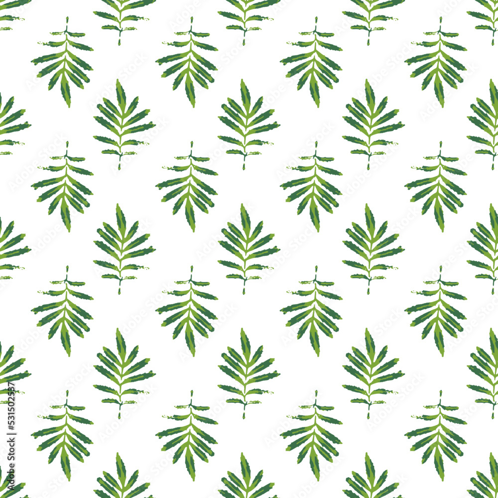 Fototapeta premium Marigold Leaves Seamless Pattern Background