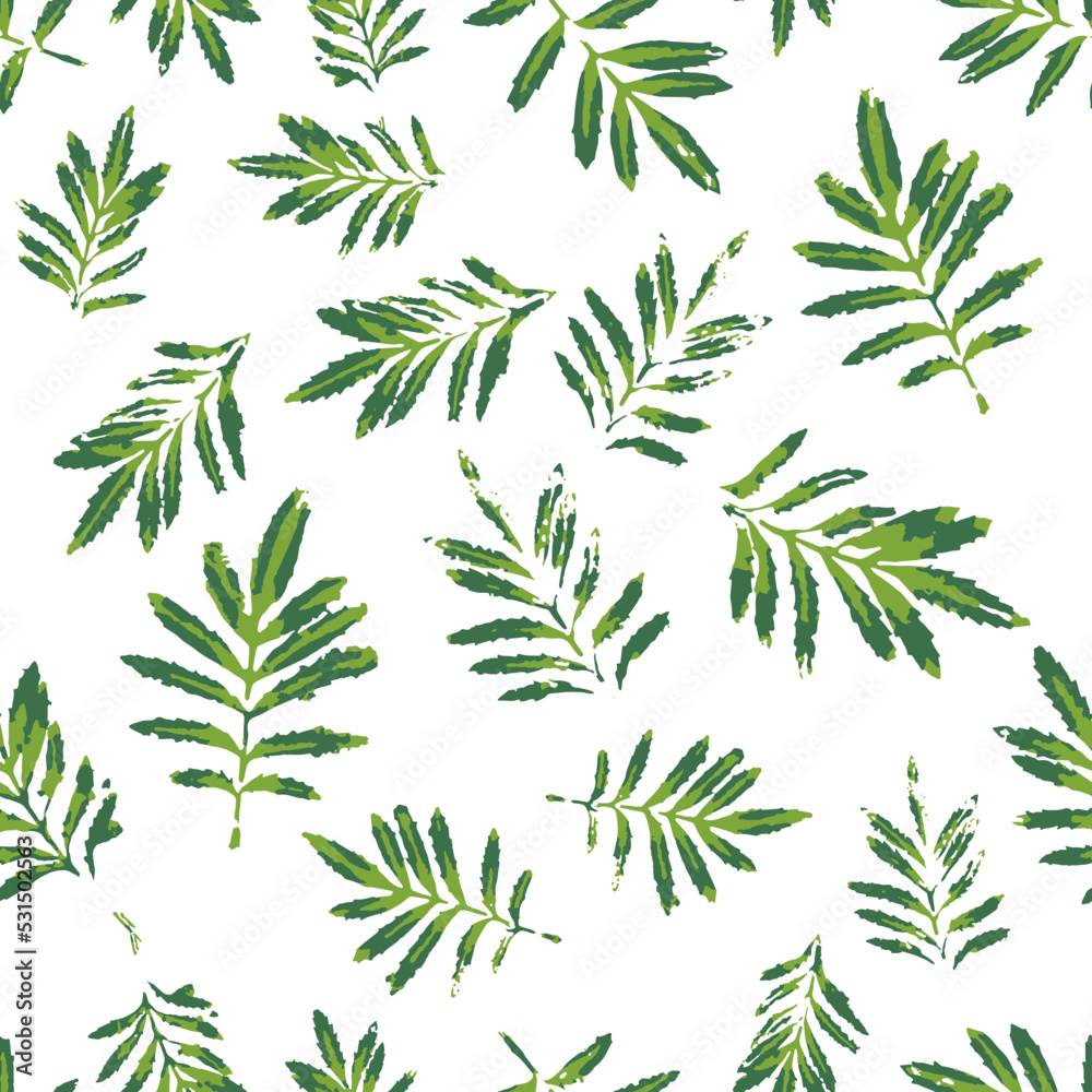 Obraz premium Marigold Leaves Seamless Pattern Background