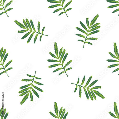 Marigold Leaves Seamless Pattern Background