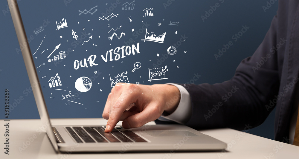 Businessman working on laptop, business concept Businessman working on laptop, business concept
