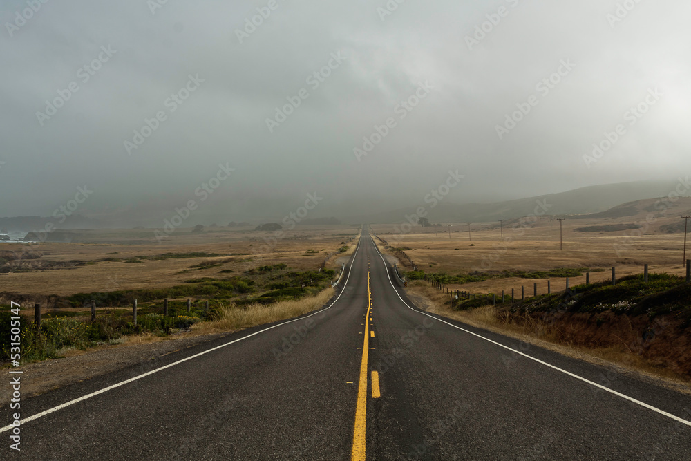 road to the California bay fog