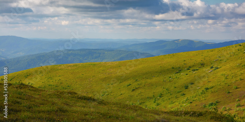 mountainous countryside nature scenery in summer. beautiful views of carpathian landscape on a sunny afternoon