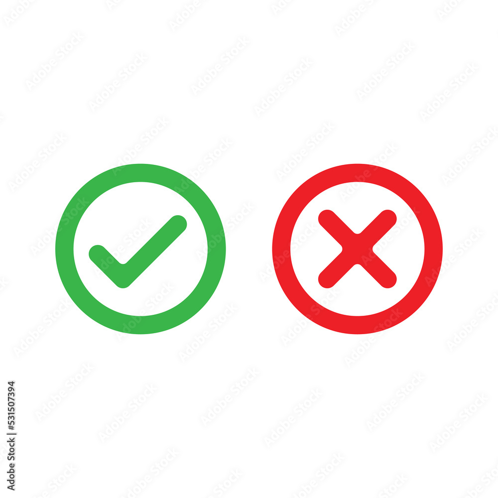 Approve and negative check mark icon Approve and negative check mark icon
