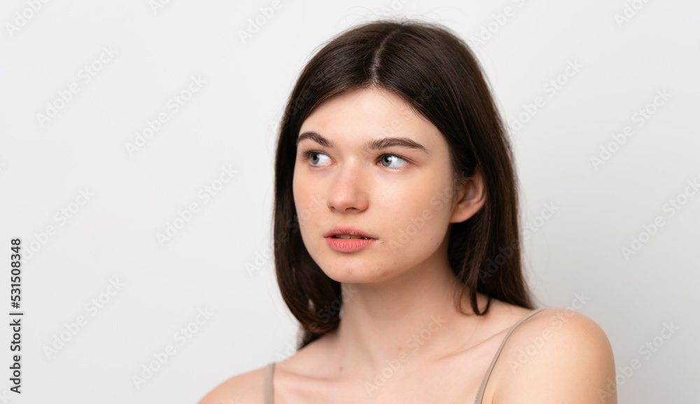 Young pretty Russian woman isolated on white background . Portrait Young pretty Russian woman isolated on white background . Portrait