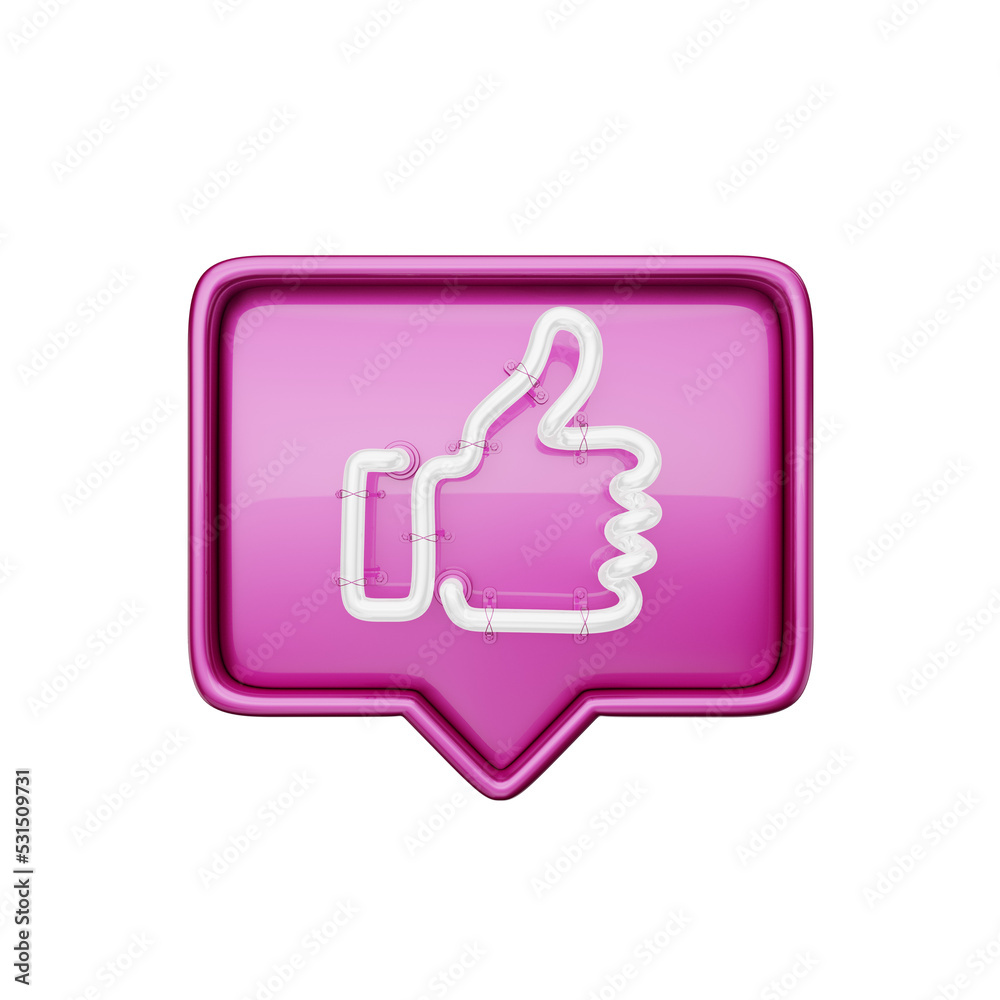 Obraz premium Neon like facebook isolated in 3d render design