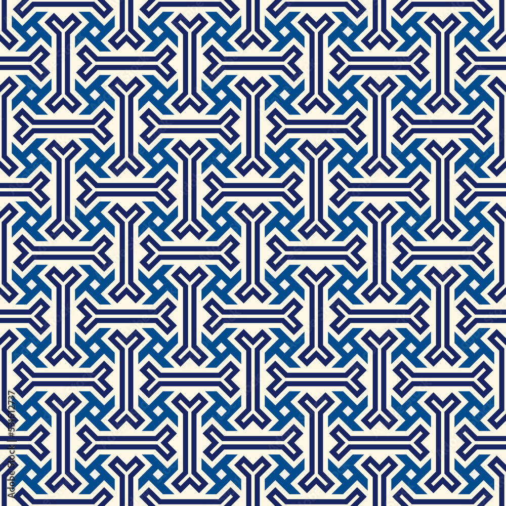 Tribal wallpaper. Seamless image. Geometric backdrop. Ethnic ornament. Folk pattern. Mosaics motif. Grid background. Digital paper. Textile print. Abstract web illustration. Vector art work.