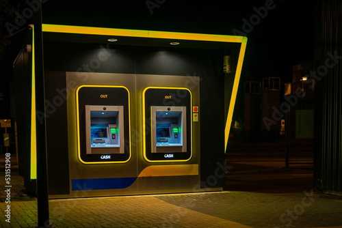 ATM - Automated teller machine outside at night