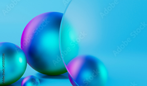 Abstract blank frosted glass background. Glass morphism effect. 3D Rendering