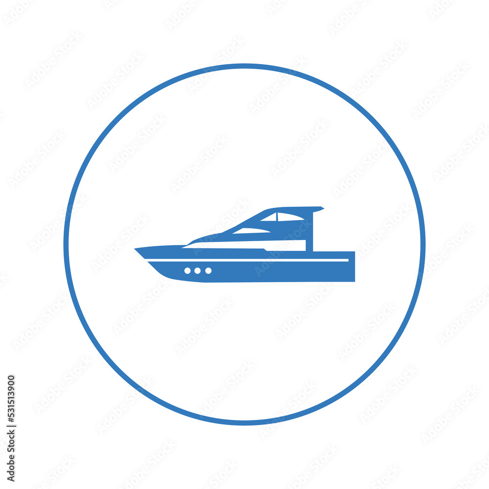 High speed motorboat icon | Circle version icon |