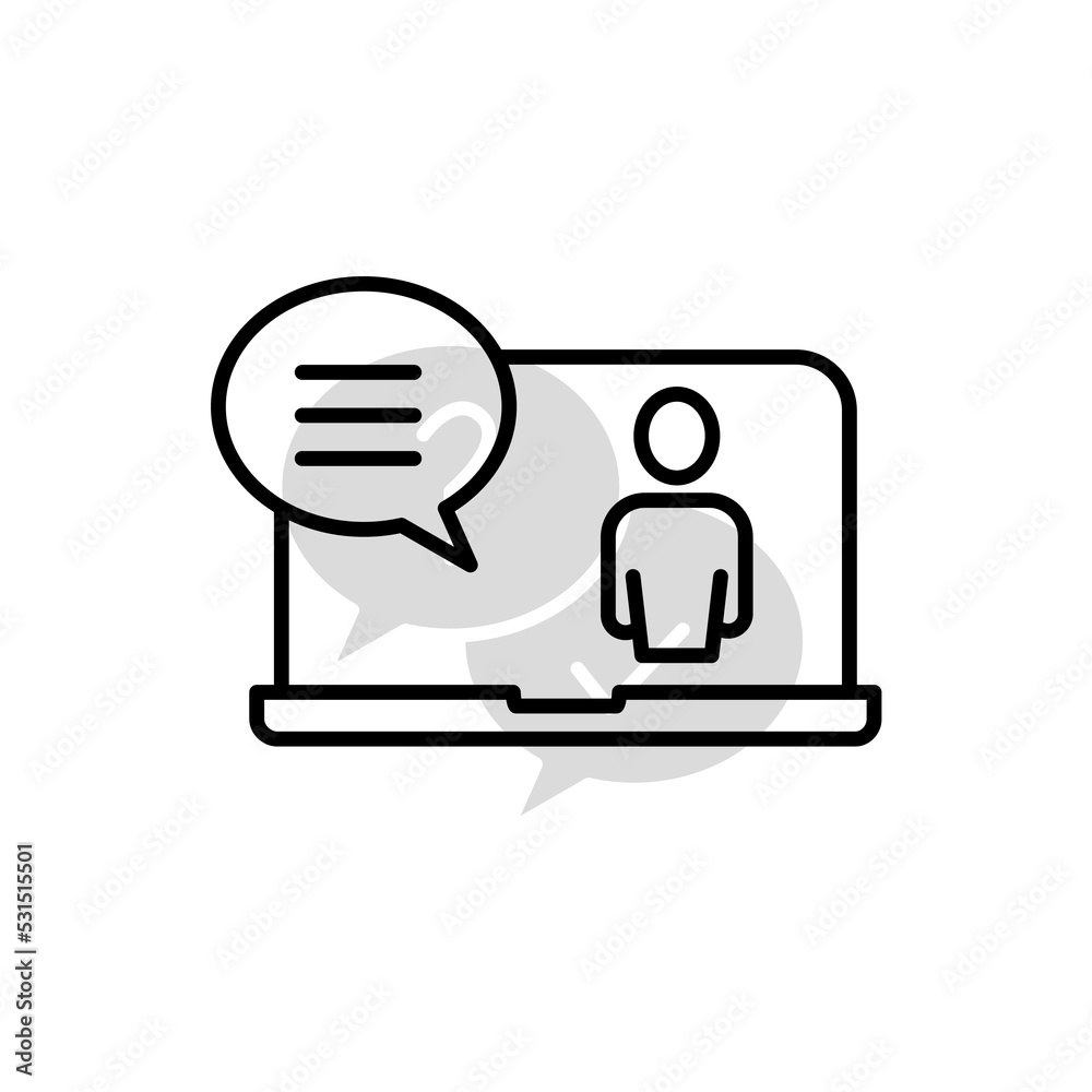Online counseling concept line icon. Simple element illustration. Online counseling concept outline symbol design. Online counseling concept line icon. Simple element illustration. Online counseling concept outline symbol design.