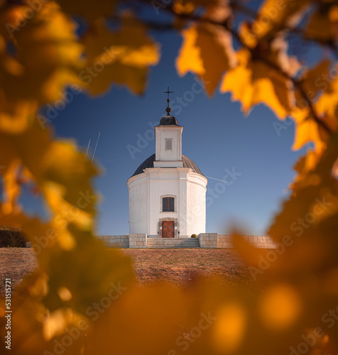 Terézia Chapel in Tarcal, Hungary in autumn photo