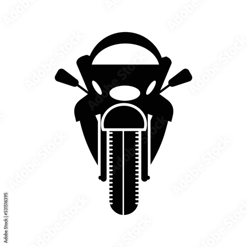 Sports motorbike front facing icon | Black Vector illustration |