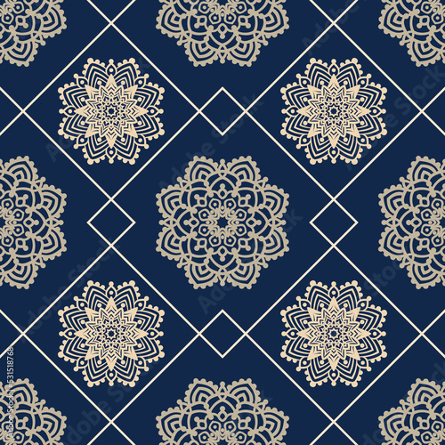 Hand drawing seamless background in eastern style