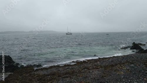 UK, Isles of Mull and Iona - September 8, 2019: casual photos of live style and architecture on the islands at the cloudy weather