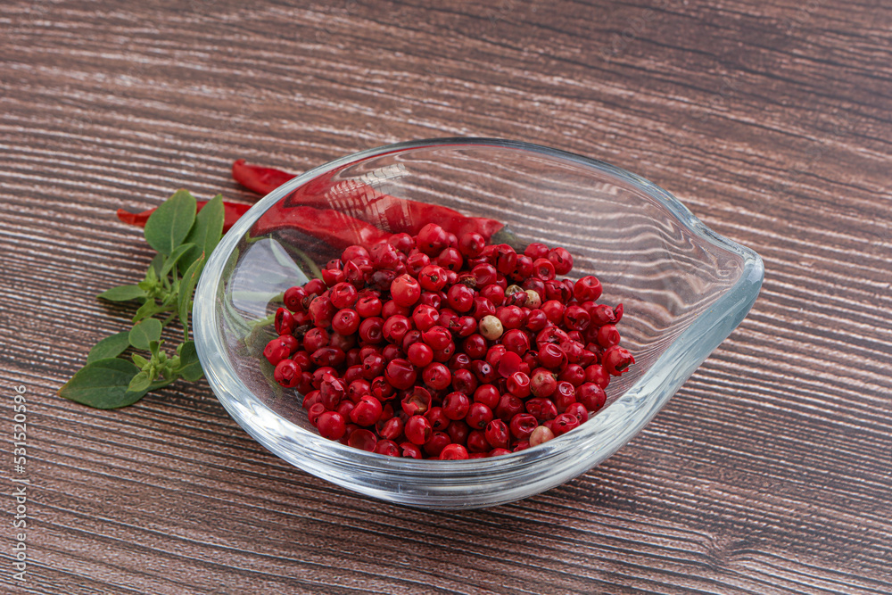 Red pepper seeds in the bowl Red pepper seeds in the bowl