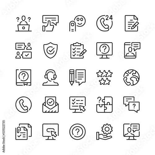 Customer service line icons. Outline symbols. Vector line icons set