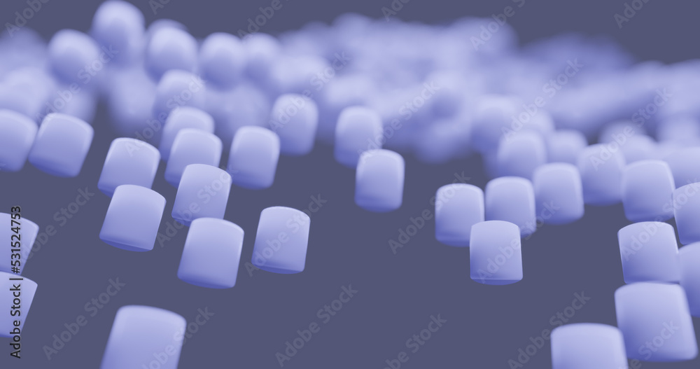 Render with purple abstract marshmallows, soft focus