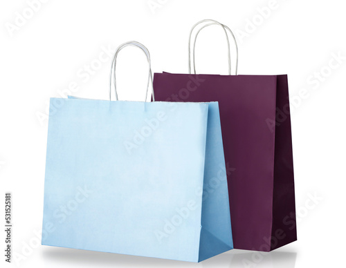 paper shopping bags isolated on white